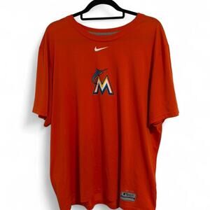 Nike Miami Marlins MLB Dri-Fit Orange T-Shirt Size XL